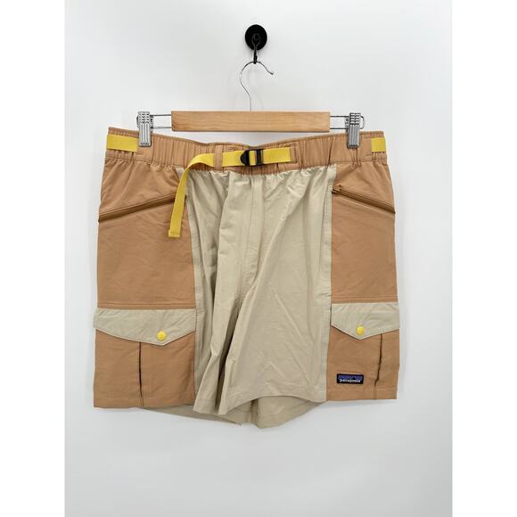 Patagonia Shorts Women Large NWT Tan Oar Cream Orange Outdoor 4" Everyday Cargo